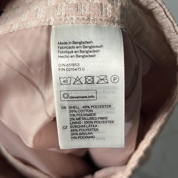 Peach and Gold Pleated A Line H&M midi skirt - Picture 3 of 4